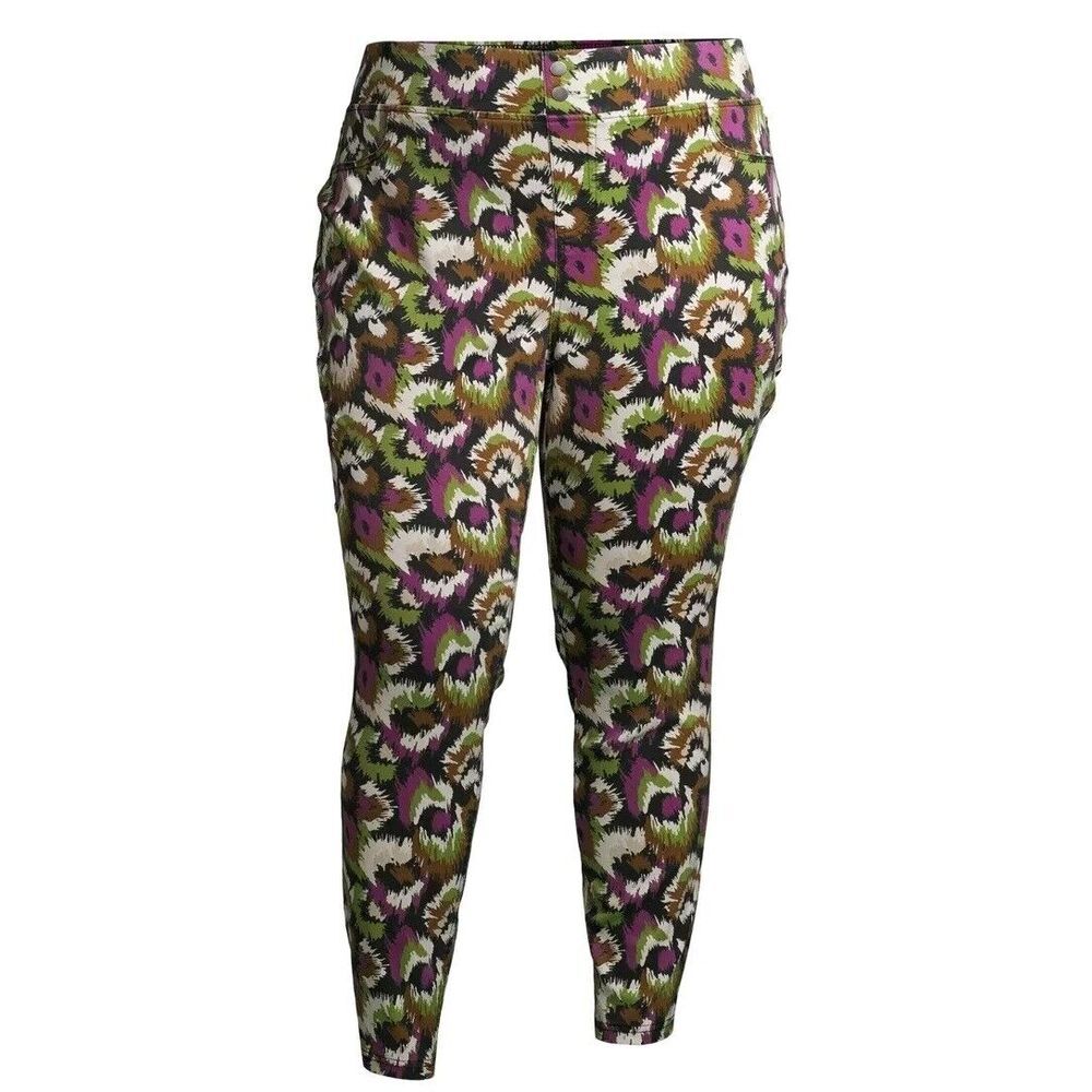 Terra & Sky Plus Size Skinny MidRise Jeggings Multicolor Ankle Length 2X 20W-22W